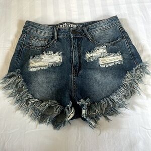 Vintage Y2K Machine nouvelle mode embellished denim shorts